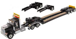 Camion 6x4 INTERNATIONAL HX520 avec semi porte engins XL 120 ensemble couleur noir