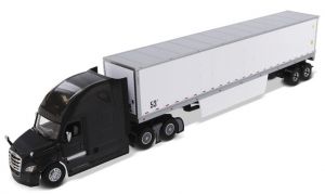 Camion de couleur noir avec remorque - FREIGHTLINER Cascadia 53