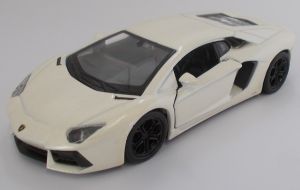 WELLM49720W - Voiture sportive LAMBORGHINI Aventador de 2014 de couleur blanche perle jouet à friction