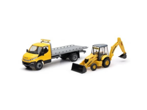 NEW16193A - Tractopelle NEW HOLLAND B100C avec camion porte véhicule IVECO