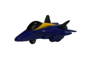 NEW01277G - Avion de chasse à friction de couleur bleu et jaune