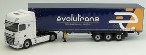 Camion 4x2 DAF XF MY 2017 avec semi 3 essieux aux couleurs des Transports EVOLUTRANS
