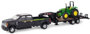 ERT46630 - 4x4 Pick-up FORD F-350 et porte engins avec tracteur JOHN DEERE 5075 E