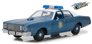 Voiture du film Smokey And The Bandit PLYMOUTH Fury Police Poursuit Arkansas State Police de 1975 de couleur bleue métallisée
