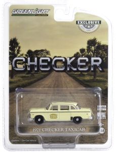 Taxi américain CHECKER Taxi Cab de 1971 de couleur crème vendue en blister