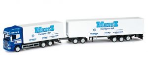 Camion Porteur Scania R09 avec dolly et remorque aux couleurs su transporteur MERTZ