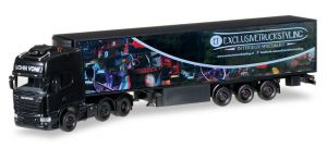 Camion 6x4 SCANIA R TL 6x4 John Vonk et semi 3 essieux frigorifique