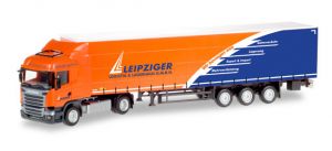 HER307444 - Camion 4x2 SCANIA R13 HL et semi 3 essieux bachée Leipziger