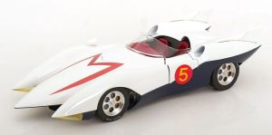 HAM-010 - Voiture de couleur blanche et bleu - Speed Racer - MACH PreMo