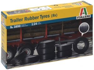 Set 8 pneus miniatures pour les remorques des maquettes ITALERI
