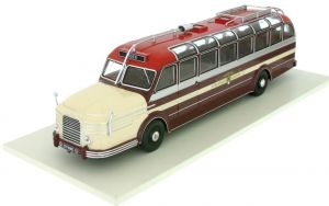 IXOBUS010 - KRUPP Titan 080 bus allemand de 1951 couleur rouge beige noir
