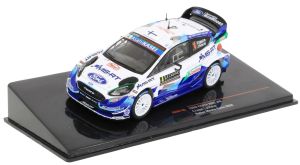 Voiture du rallye Monté Carlo de 2020 FORD Fiesta WRC n°4 équipage E.Lappi-J.Ferm