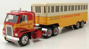 IXOTTR015 - Camion américain INTERNATIONAL HARVESTER DCOF-405 de 1959 avec semi fourgon aux couleurs Yamaha Pianos