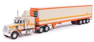 IXO-U64TRTR002M - Camion avec remorque de couleur beige orange et jaune - PETERBILT 359 6x4 1973
