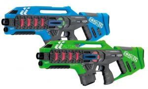 Set 2 Fusils laser à impulsion de couleurs Bleu et vert