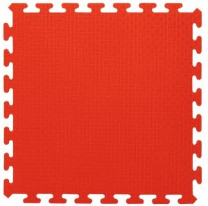 JAM460419 - Set de 4 Tapis 50 x 50 cm puzzle de couleur Rouge