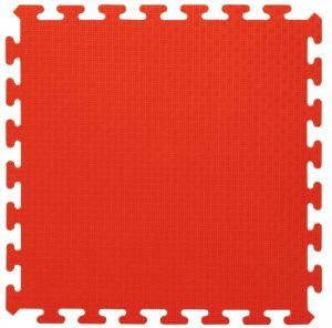 JAM460419 - Set de 4 Tapis 50 x 50 cm puzzle de couleur Rouge