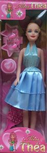 Jouet - Poupée en robe bleu Miss Théa avec robe bleu dimensions : 29 cm