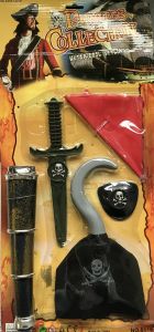 LPE50242B - Jouet pour enfant - Set de pirate contient : un crochet , une longue vue , un poignard et accessoires