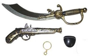 Jouet pour enfant - Set de pirate contient un boucanier , un  sabre , un cache œil et une boucle d'oreille