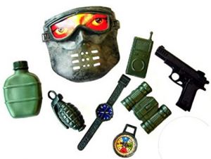 LPE51160 - Jouet enfant - Set Militaire contient: un pistolet, un masque et des accessoires