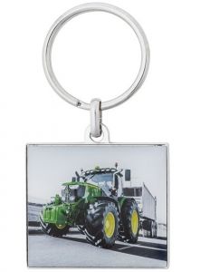 Porte clés en métal avec photo tracteur série 6R John deere