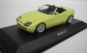 Voiture cabriolet BMW Z1 couleur jaune de 1991