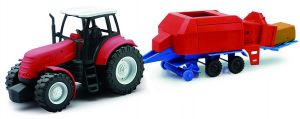 NEW05685A - Ensemble avec tracteur de couleur rouge et presse haute densité