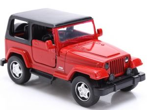 NEW50433DD - Voiture 4x4 JEEP Wrangler couleur rouge à capote noire