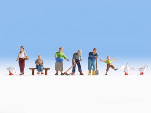 6 Personnages et 3 oies avec scène sonore