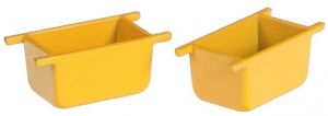 Bac à ciment miniature de couleur jaune de dimensions 1,5 x 1 x 0,8 cm