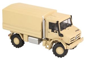 Camion porteur bâché MERCEDES Unimog U 5023 de couleur sable