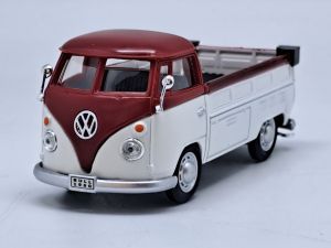 CAR13456 - Voiture de couleur bordeaux et blanc - Pick-up VW T1 Bus