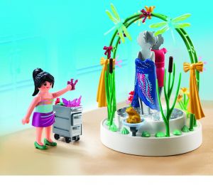 PLAY5489 - Styliste avec podium lumineux et accessoires PLAYMOBIL - Contient : 70 Pièces