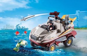 PLAY9364 - jouet de construction PLAYMOBIL - Véhicule amphibie et bandit