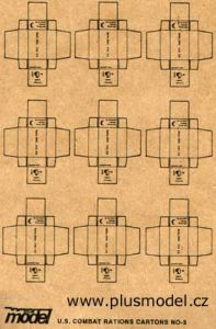Ensemble de 9 cartons de l'US army à assembler de dimensions 13x4x8 mm pour maquette
