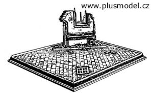 Ruine de maison 8x9cm. socle de 25x18cm à monter et peindre