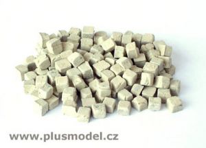 PLS138 - Lot de petit pavés carrés couleur beige pour maquette