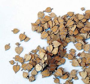 Boite d'imitation de feuilles de tilleul jaune de 4mm pour maquette