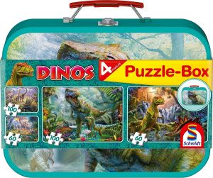 SCM56495 - Coffret de 4 puzzles 2x60 pieces et 2x100 pièces sur les DINOSAURES