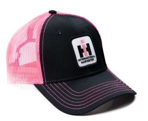 PIH39 - Casquette de couleur noire avec arrière en maille rose - INTERNATIONAL