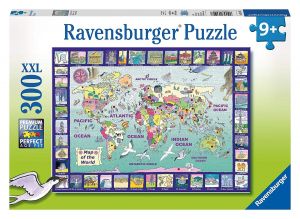 RAV131907 - Puzzle de 300 Pièces la carte du monde