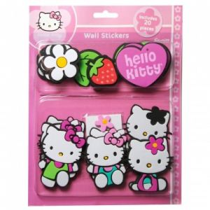 SAN353202 - Set de 20 Décoration murales du dessin animé HELLO KITTY
