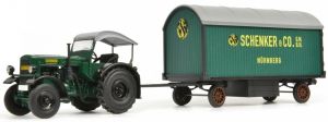 Tracteur DEUTZ F3 avec roulotte aux couleurs Schenker