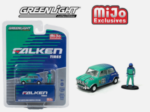 GREEN51454 - Voiture de 1967 – n°22 - Falken tires avec figurine – AUSTIN Mini cooper S 1275