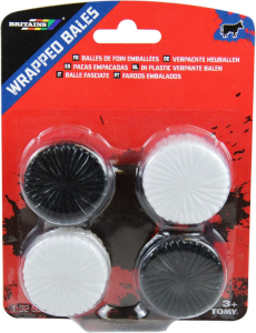 BRI43142A2 - 4 balles de foin emballées noir et blanc