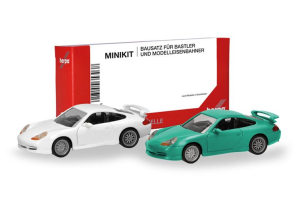 HER014083 - 2 unités en kit à monter blanc et vert - PORSCHE 911 GT3 996