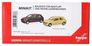 HER012171-002 - 2 unités en kit à monter - RENAULT Clio 16V rouge et jaune