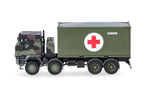HER747219 - Véhicule militaire avec container 20 pieds BUNDESWEHR - CROIX ROUGE – IVECO Trakker 8x8