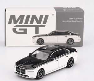 MGT00959-L - Voiture de 2024 de couleur noir et blanc - BMW I7 Xdrive60 Alpine Sapphire